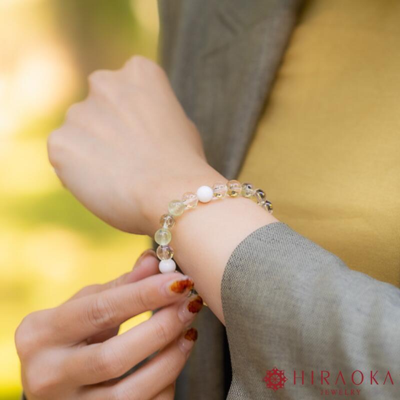 【ふるさと納税】 パワーストーン ブレスレット 8mm 玉 石 総合運 全体運 悩み解消 向上運 レモンクォーツ プラシオライト クォーツ プレナイト イエロー グリーン 高知県 須崎市 サムネイル3