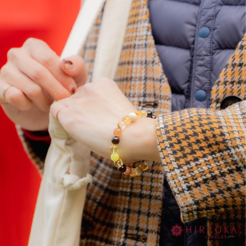 【ふるさと納税】 パワーストーン ブレスレット 8mm 玉 石 最強 金運 収入運 勝負運 集大成 イエロージェイド トパーズ ルチルクォーツ タイガーアイ レッドタイガーアイ ホークアイ サンストーン シトリン リバーストーン 高知県 須崎市 サムネイル3