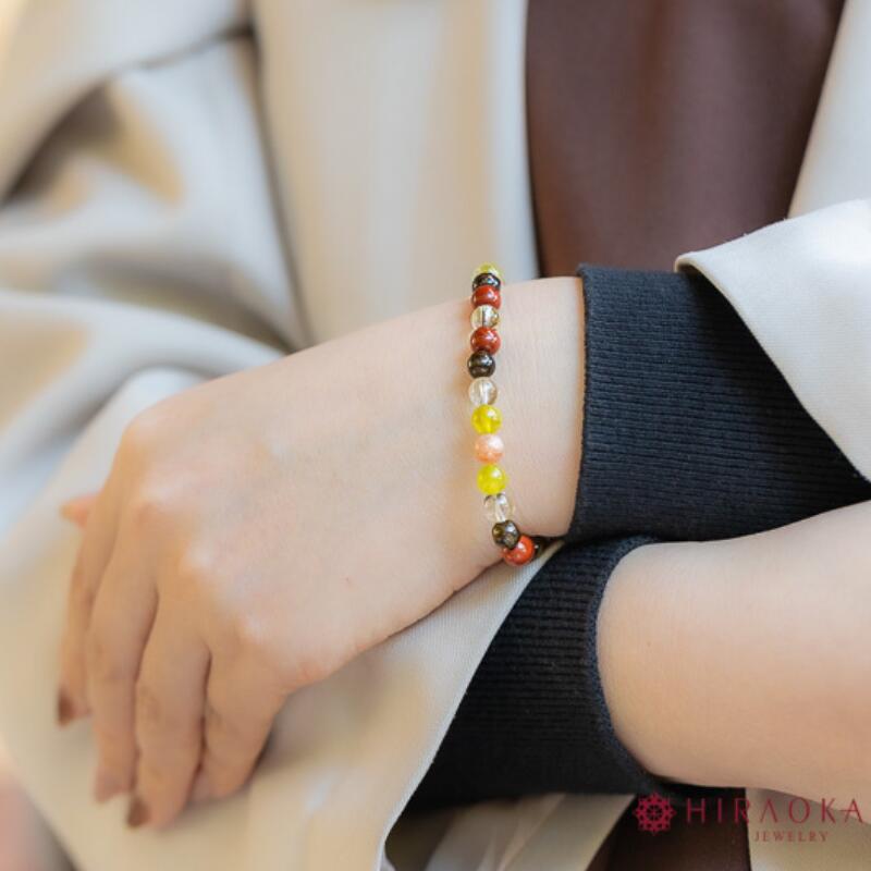 【ふるさと納税】 パワーストーン ブレスレット 6mm 玉 石 合格祈願 実力発揮 プレッシャー克服 レモンクォーツ サンストーン ブロンザイト オリーブクォーツ オレンジ 黄色 茶色 高知県 須崎市 サムネイル2