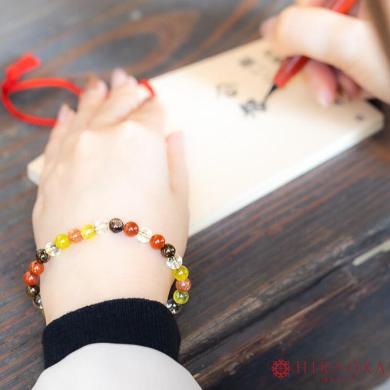 【ふるさと納税】 パワーストーン ブレスレット 6mm 玉 石 合格祈願 実力発揮 プレッシャー克服 レモンクォーツ サンストーン ブロンザイト オリーブクォーツ オレンジ 黄色 茶色 高知県 須崎市 サムネイル3