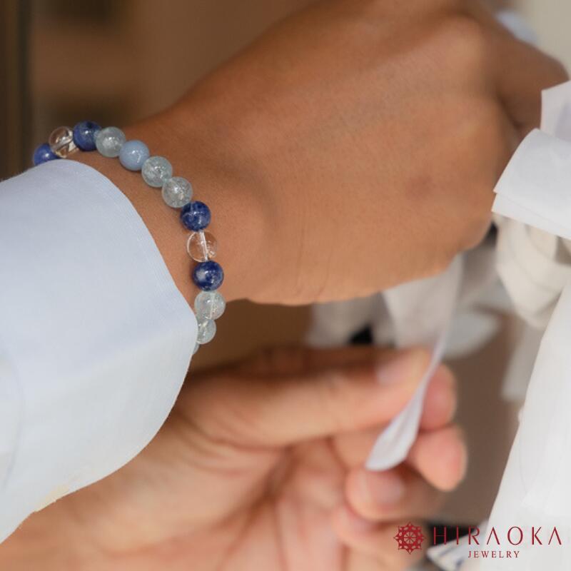 【ふるさと納税】 恋縁結びパワーストーンブレスレット男性用(縁結び03)・8mm玉 HJ036 サムネイル2