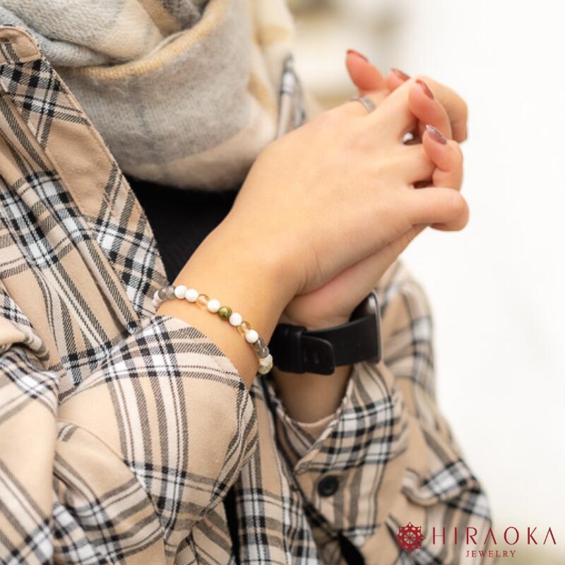 【ふるさと納税】 パワーストーン ブレスレット 6mm 健康 石 運 メンタル 改善 生活 習慣 ゼオライト ラブラドライト ユナカイト レモンクォーツ ホワイト クリアカラー 高知県 須崎市 サムネイル2