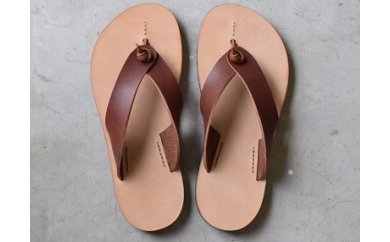 本格牛革 サンダル こげ茶 22.0cm-27.5cm レザー シューズ 靴 メンズ レディース ユニセックス 革製品 オールシーズン 履きやすい 歩きやすい 職人 手作り 国産 日本製 返礼品 地場産業 支援 宿毛市 高知県 60000円