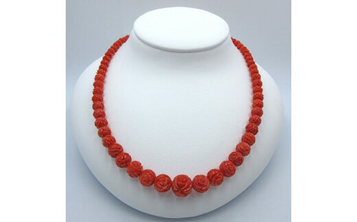 地中海珊瑚 バラ彫り グラデーション ネックレス 201118-14 サンゴ アクセサリー ジュエリー 宝石 赤珊瑚 ピンク珊瑚 コーラル 贈り物 プレゼント 女性 記念日 誕生日 結婚祝い 還暦祝い 母の日 ギフト 高級 ファッション 宿毛市 高知県 1100000円
