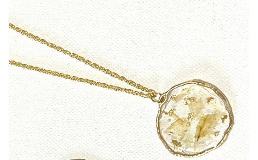 【ふるさと納税】サークルネックレス（ラメ風宗田節入りのレジンアクセサリー）ペンダント ネックレス ハンドメイド作品 カジュアル かわいい アクセント おしゃれ かつお節 個性的 オリジナル 合金メッキ レジン 高知県 高知 土佐清水 故郷納税【R00504】 サムネイル2