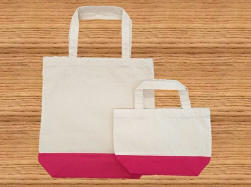 【ふるさと納税】地域限定オリジナルデザイン トートバック2点セット（ホットピンク S・Mサイズ）エコバッグ 鞄 カバン 小物 お買い物 ショッピング ファッション かわいい 絹 コットン A4 サバT 高知県 高知 土佐清水 故郷納税 ふるさとのうぜい 返礼品 10000円【R01262】 サムネイル2