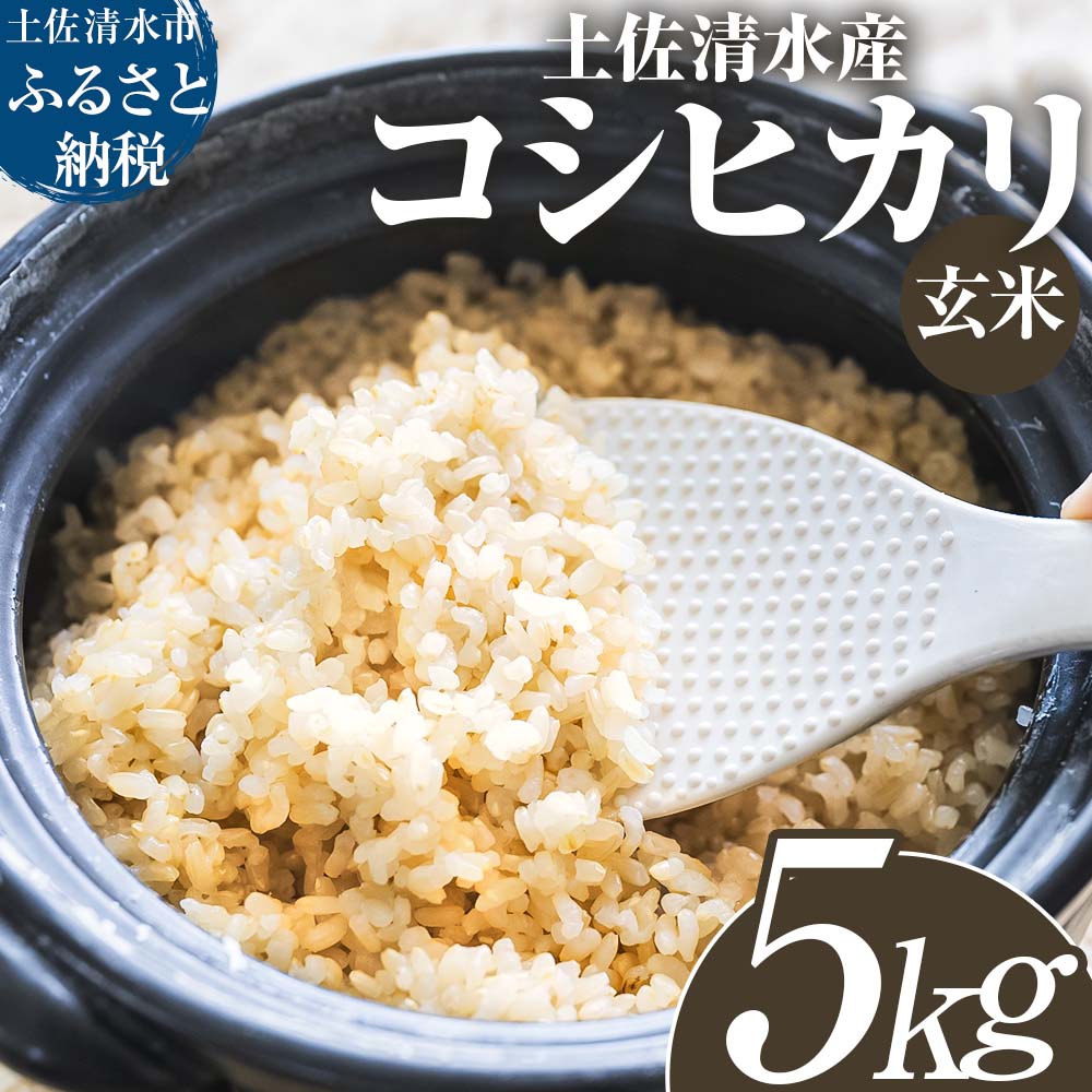 【令和8年産】新米　玄米 5kgコシヒカリ お米 おこめ 米 こめ ごはん 飯 こしひかり ブランド米 おいしい 国産 土佐清水産 送料無料 高知県 土佐清水市 故郷納税 返礼品 高知【R01597】