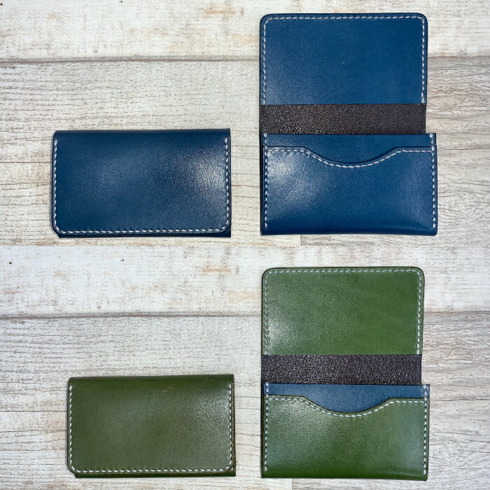 【ふるさと納税】23-721．手縫いの本革「オリジナル名刺・カード入れ」【カラー：7色よりお選びください】 オリジナル ハンドメイド 本革 革 革製品 レザー 名刺 名刺入れ カードケース メンズ レディース ファッション小物 ビジネス ギフト プレゼント お祝い 送料無料 サムネイル3