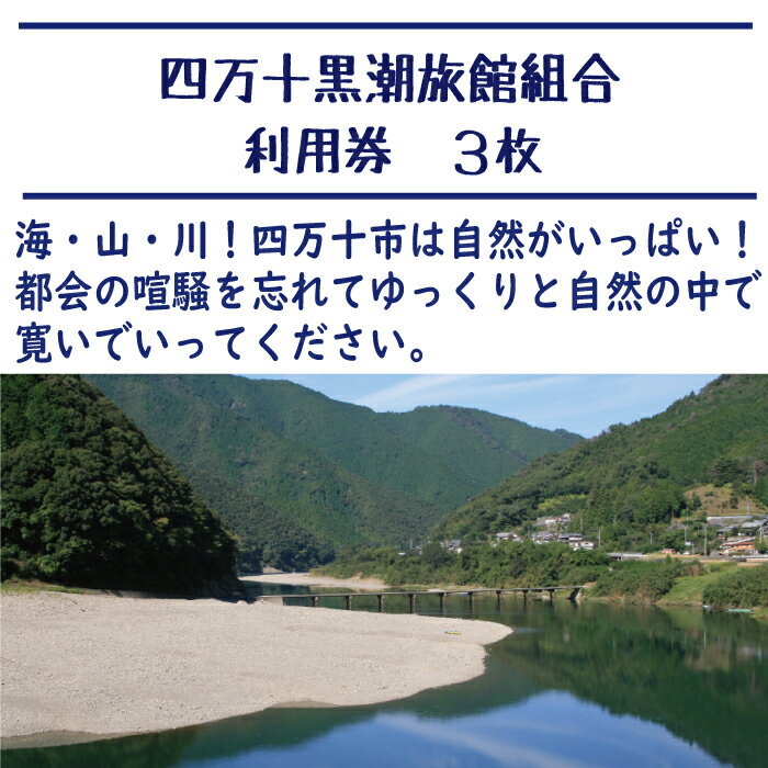 【ふるさと納税】R5-208．【宿泊券】今も残る原風景の中で 自然に抱かれて ほっとするときを　四万十黒潮旅館組合加盟店で使用できる宿泊補助券（3,000円分） 四万十川 自然 宿泊 ホテル 旅館 民宿 家族 友達 旅行券 女子旅 国内旅行 癒し 出張 ビジネス 高知県 送料無料 サムネイル2