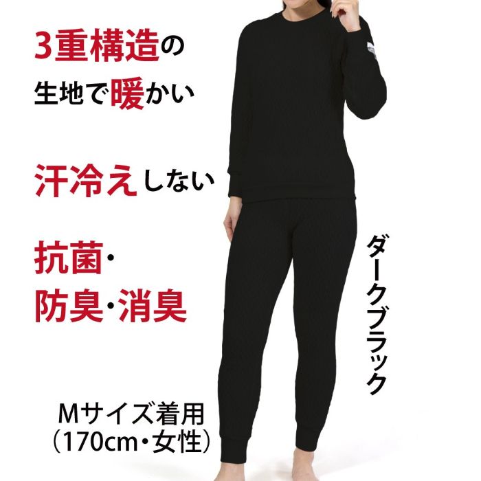 【ふるさと納税】【選べるサイズ】防寒肌着 ひだまり エベレストX 婦人 タイツ ダークブラック S M L LL 高知県 高知 四万十市 四万十 しまんと 日本製 高品質 服 インナー アンダー 保温 抗菌 防臭 レディース 女性 ボトムス 暖かい ズボン 厚手 ギフト 秋 冬 送料無料 サムネイル3