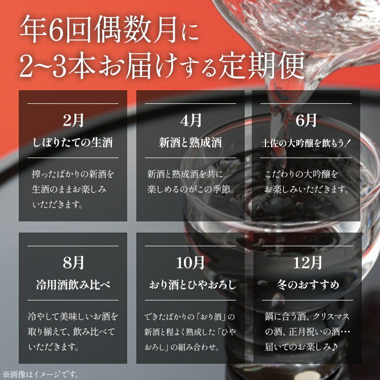 【ふるさと納税】【偶数月定期便・年6回お届け】地酒豊能梅の頒布会 日本酒お楽しみ便 - お酒 おさけ 日本酒 アルコール 飲み物 飲物 飲料 定期便6回 毎回2〜3本お届け 頒布会 飲み比べ 味比べ おたのしみ お楽しみ 晩酌 宅飲み 豊能梅 高知県 香南市【常温】Wgs-0126 サムネイル3