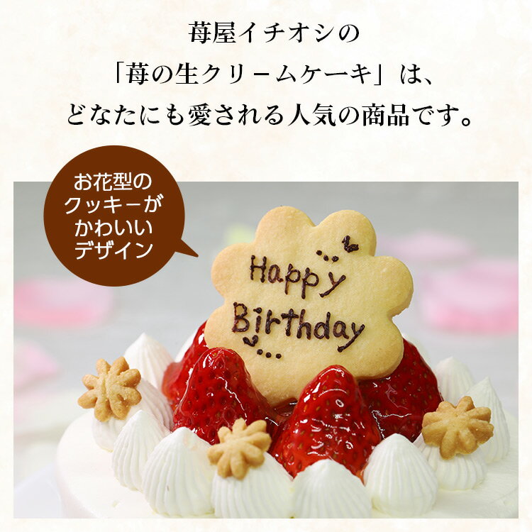 【ふるさと納税】苺屋 誕生日ケーキ 生クリーム（いちご）選べるサイズ 4号/5号/6号 メッセージプレート付き - 送料無料 日付指定 バースデー ホールケーキ 12cm 15cm 18cm クッキープレート 洋菓子 スイーツ お祝い 御祝い ケーキ ギフト 高知県 香南市【冷凍】 - 画像3