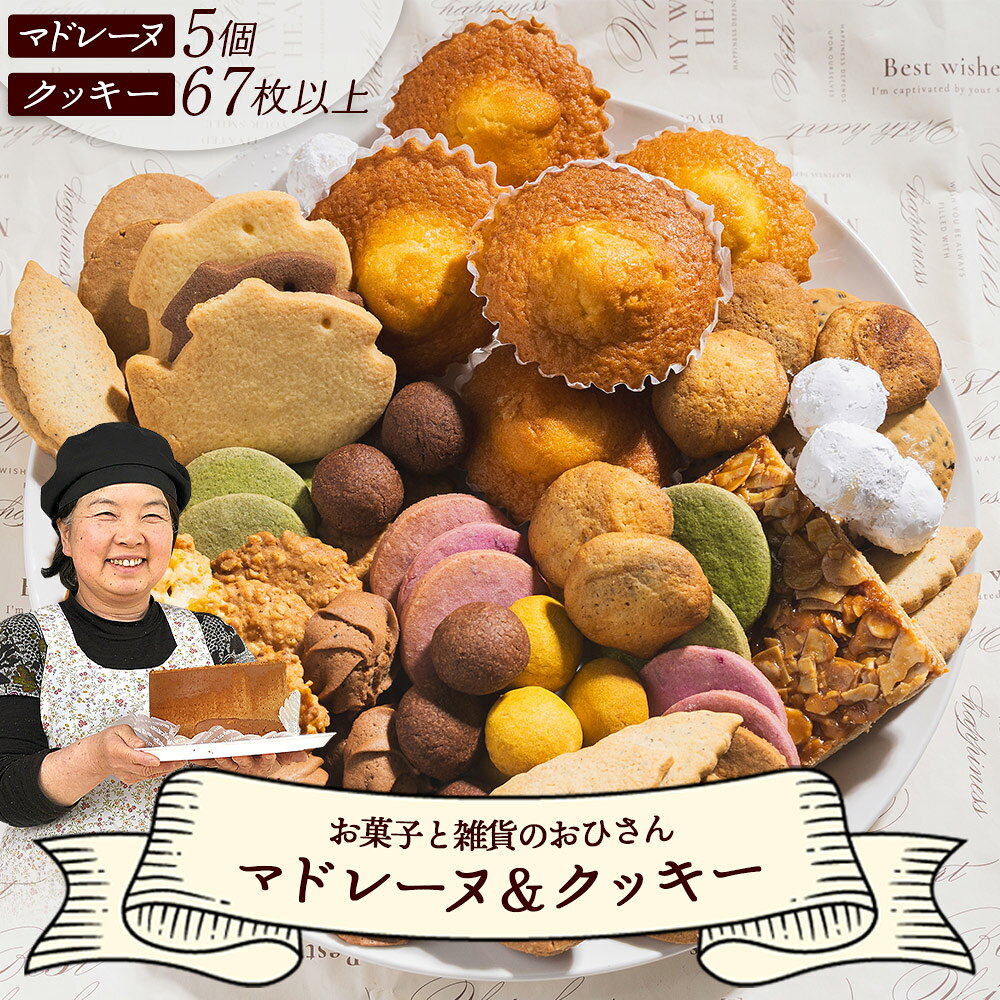 マドレーヌ5個とクッキー14袋 合計67枚以上セット - 手作り 焼き菓子 詰め合わせ 詰合せ 型 可愛い 小袋 おすそ分け おやつ ギフト 贈答 のし 洋菓子 取り寄せ 送料無料 10,000円以上 10000円以上 1万円以上 紅茶 かわいい 高知県 香南市【常温】 oh-0010