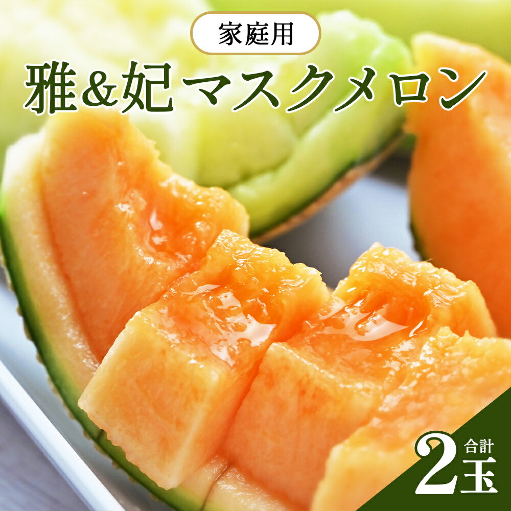 【先行予約受付】メロン 赤肉 青肉 家庭用 2玉 高級 雅&妃 マスクメロン 各1玉 - 青肉メロン 赤肉メロン セット めろん フルーツ くだもの 果物 完熟 おやつ ご褒美 果肉 果汁 ジューシー 果実 甘い 糖度 産地直送 篤農 tn-0026