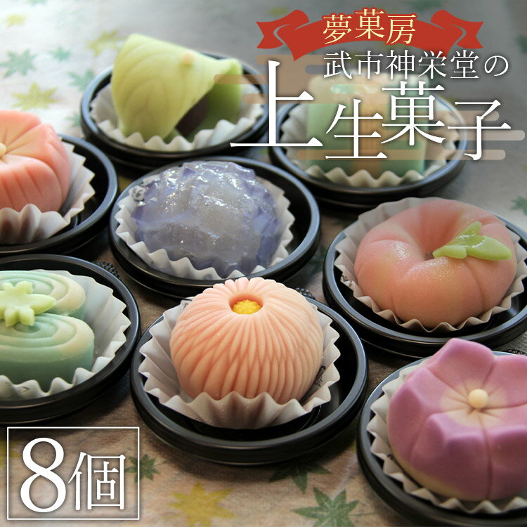 上生菓子 和菓子 8個入り - 送料無料 ギフト お祝い のし 熨斗 武市神栄堂 お菓子 和スイーツ おやつ プレゼント 贈り物 お取り寄せ 詰め合わせ 詰め合せ ご褒美 ごほうび 高知県 香南市 レビューキャンペーン実施中 ゆずあんぱん風おまんじゅうをお届け