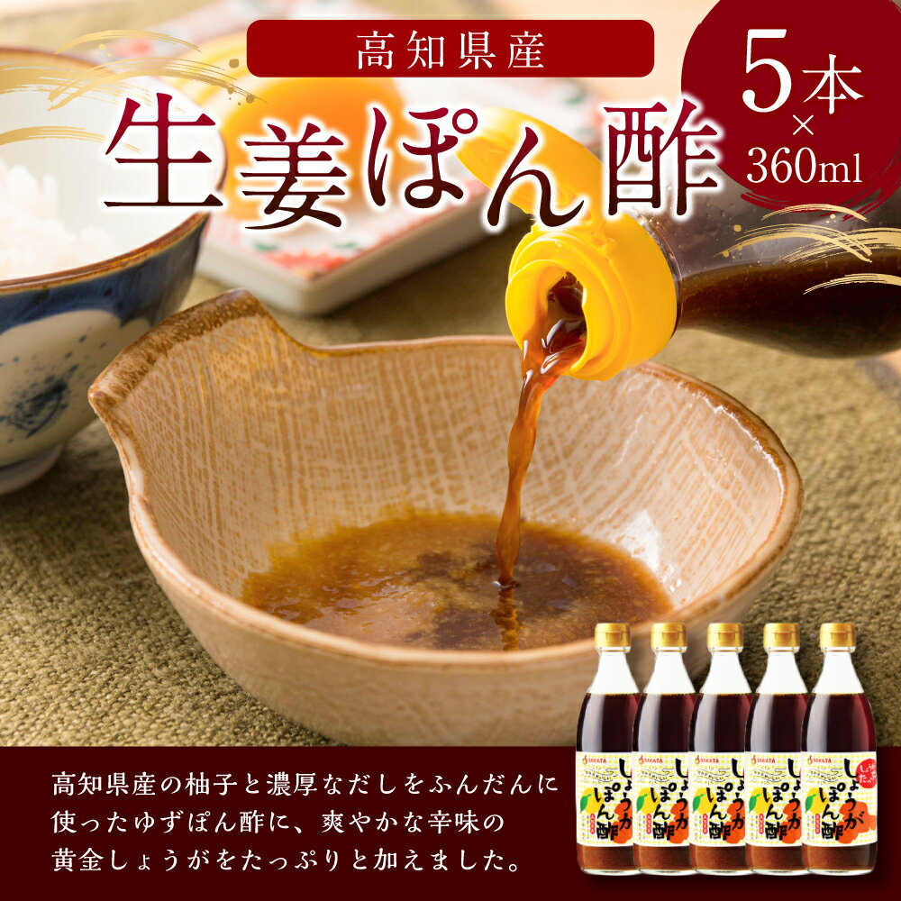 【ふるさと納税】高知県産 生姜ぽん酢 360ml×5本 サムネイル2