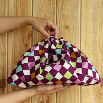 【ふるさと納税】あづま袋 格子模様 袋 ふくろ 布袋 包み ふろしき 風呂敷 エコバック 日用品 雑貨 香美市 高知県 送料無料 サムネイル2