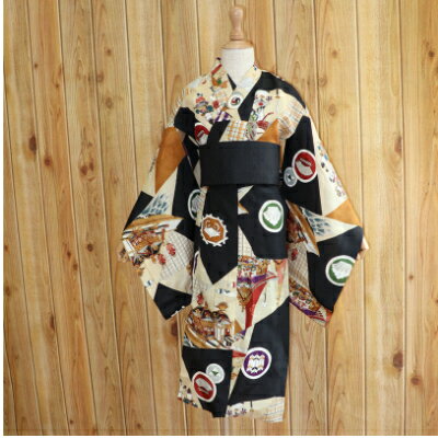 【ふるさと納税】帯(pati pati)子ども甚平用 角帯 麻の葉 ブラック おび 和装 和服 小物 香美市 高知県 送料無料 サムネイル3