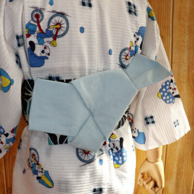 【ふるさと納税】帯（pati pati）子ども甚平用 角帯 麻の葉 ブルー おび 和装 和服 小物 香美市 高知県 送料無料 サムネイル2