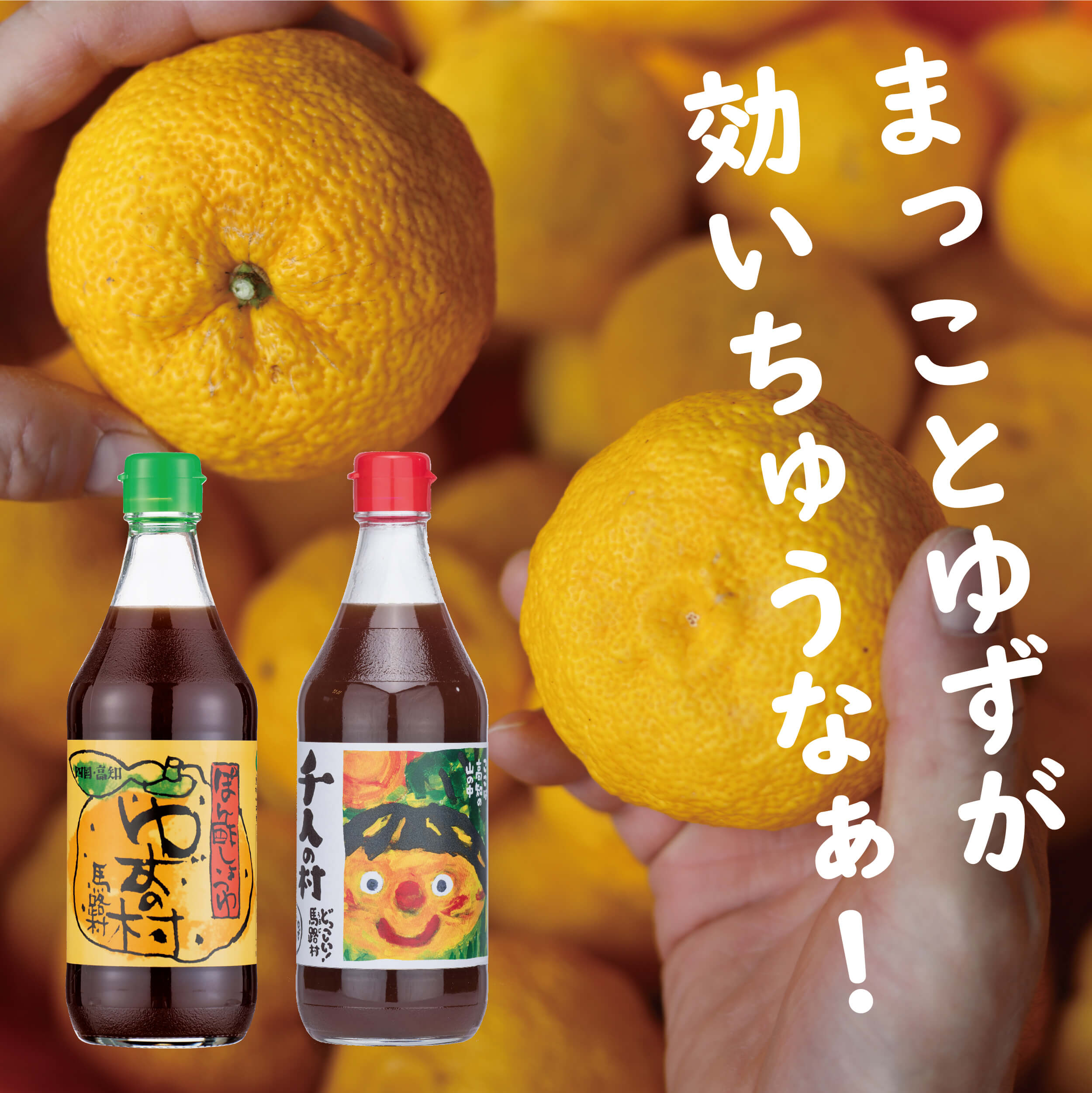 定期便も可！ 鍋 ゆずポン酢 ゆずの村・1000人の村ぽん酢 2本組（500ml×各1本） 柚子 食べ比べ ドレッシング 有機 オーガニック 唐揚げ たれ 調味料 醤油 ギフト お中元 お歳暮 母の日 父の日 贈答用 のし 熨斗 産地直送 送料無料 高知県馬路村
