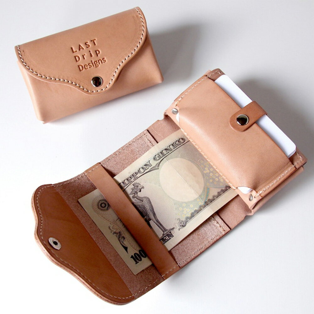 お札が折れない ロールウォレット (シングルホックver.) 小銭が見やすい ミニ財布 小さい財布 ヌメ革 本革 レザー ミニウォレット 財布 ハンドメイド 受注生産 ノンファンデーションレザー 福岡県 北九州市 送料無料