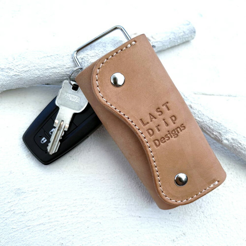 【ふるさと納税】ダブルホックの王道キーケース スマートキー対応 ヌメ革 本革 レザー キーケース 鍵 ケース ハンドメイド 受注生産 ノンファンデーションレザー 福岡県 北九州市 送料無料 サムネイル2