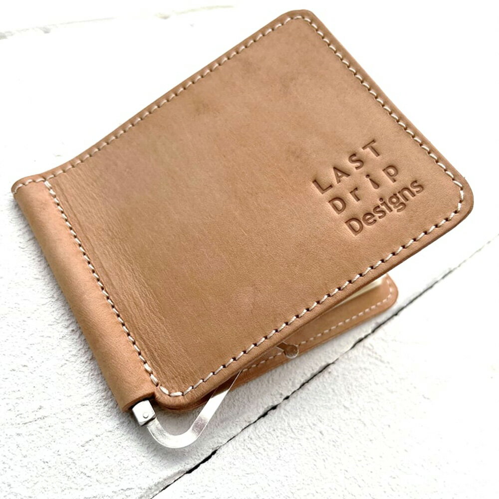 【ふるさと納税】カードスリットつき マネークリップ 薄型 軽量 軽い 札ばさみ ヌメ革 本革 レザー 財布 小物 ハンドメイド 受注生産 ノンファンデーションレザー 福岡県 北九州市 送料無料 サムネイル3