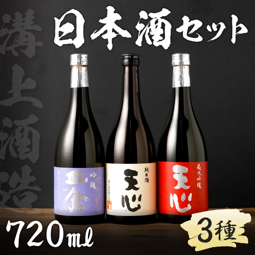 【ふるさと納税】溝上酒造 日本酒セット[1]（720ml×3本） 3種類 伸び比べ 日本酒 アルコール お酒 地酒 天心 皿倉 吟醸酒 純米吟醸 純米酒 伏流水 宅飲み 晩酌 国産 福岡県 北九州市 送料無料 サムネイル2