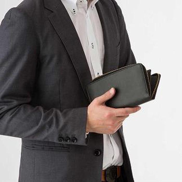 【ふるさと納税】福岡市　Foglia オイルレザーラウンド長財布ブルーグリーン | 雑貨 ファッション 人気 おすすめ 送料無料 サムネイル3