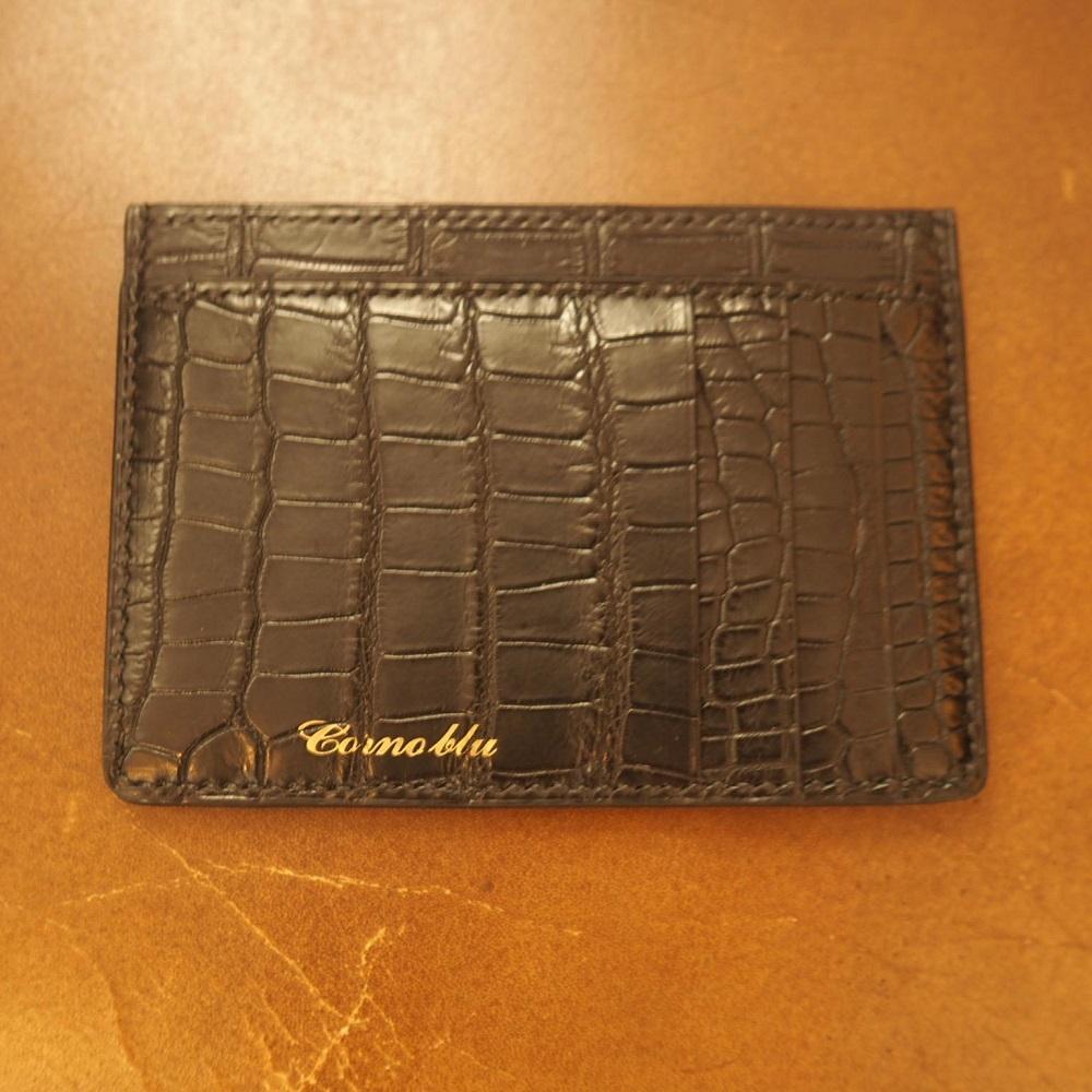 【ふるさと納税】【福岡市】Cornoblu　クロコダイル　総手縫いによるミニマムウォレット サムネイル2