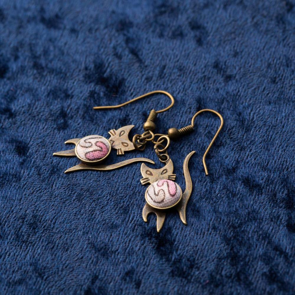 【福岡市返礼品】昭和ビンテージ　ねこピアス | アクセ ファッション 人気 おすすめ 送料無料