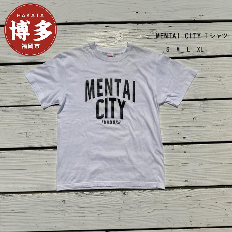MENTAI CITY Tシャツ S | 楽天ふるさと 納税 半袖 ティーシャツ 返礼品 福岡 福岡県 福岡市 服 ロゴ 綿100% 夏 ロゴティーシャツ レディース トップス カットソー クルーネック コットン カジュアル ご当地tシャツ 半そで ティシャツ おしゃれ かわいい