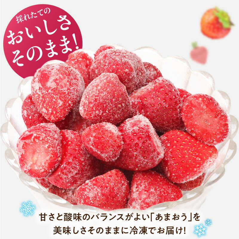 【ふるさと納税】福岡県産 冷凍 あまおう 摘みたて 1,500g 500g × 3パック デザート 果物 いちご いちごの王様 冷凍いちご 食べ方いろいろ ヨーグルト アイス ジャム シャーベット スムージー ケーキ ドリンク お取り寄せ お取り寄せスイーツ 福岡県 久留米市 送料無料 サムネイル3