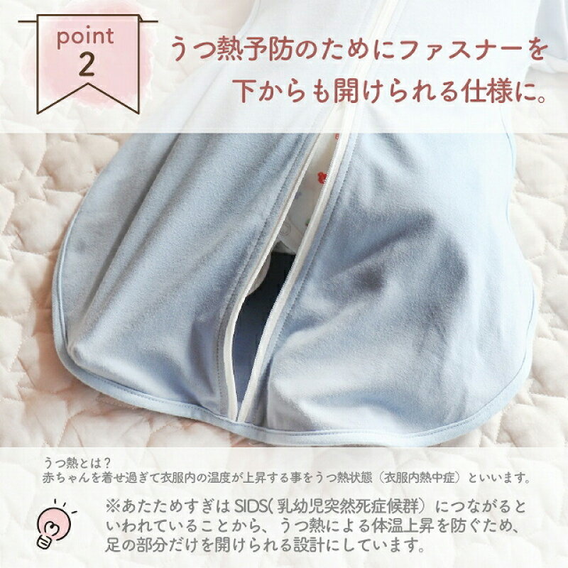 【ふるさと納税】ねむねむスワドル スワドル 夜泣き対策 選べる カラー ブルー ピンク グレー ベージュ パープル 1枚 赤ちゃん おくるみ 手が出せる ひっかき傷予防 よく寝る 負担軽減 新生児 日本製 赤ちゃんの城 ベビー用品 お取り寄せ 福岡県 久留米市 送料無料 - 画像3