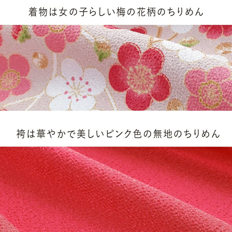 【ふるさと納税】フォーマルドレス 袴 ピンク 3点 セット 女の子 ドレス コートドレス 髪飾り 着付け 簡単 梅の花柄 お宮参り 退院 お披露目 記念日 お食い初め ベビードレス 赤ちゃん ベビーウェア 綿100% 日本製 和スタイル 福岡県 久留米市 赤ちゃんの城 送料無料 サムネイル2