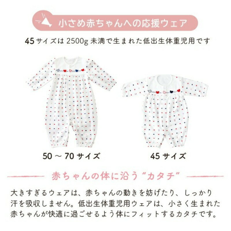 【ふるさと納税】低出生体重児 ウェア セット 小さいサイズ 赤ちゃんの城 ベビー用品 ベビー服 赤ちゃん 新生児 子供 出産祝い 贈り物 ツーウェイオール 保湿性 春秋 スムース素材 短肌着 コンビ肌着 オールシーズン フライス素材 伸縮性 吸水性 久留米市 送料無料 サムネイル3