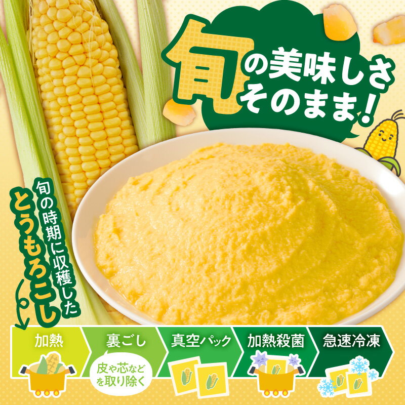 【ふるさと納税】福岡県産 糖度17度以上 博多あまっコーン ペースト 500g × 3パック 冷凍 とうもろこし 国産 メロンより甘い プレミアムコーン ふくおかエコ農産物 コーンペースト 離乳食 スープ 料理 スイーツ 野菜 酒見農産 お取り寄せ 福岡県 久留米市 送料無料 - 画像2