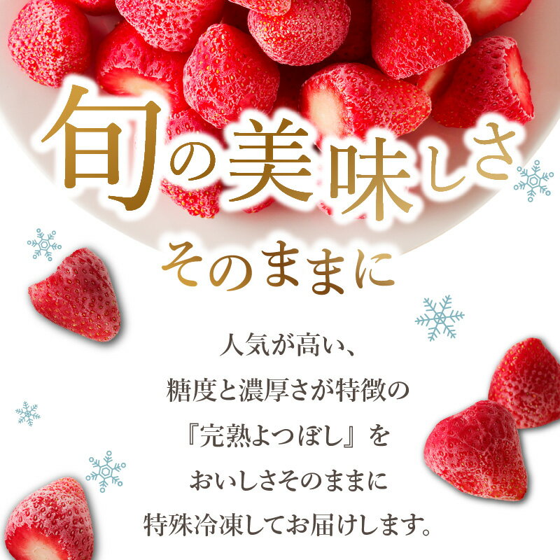 【ふるさと納税】いちご 特殊冷凍 よつぼし 1.5kg 750g × 2 旬 美味しい 完熟 甘い 濃厚 アートロックフリーザー サクサク 食感 栄養 池田農園 フルーツ スムージー おやつ スイーツ 冷凍 お取り寄せ お取り寄せフルーツ 食べ物 福岡県 久留米市 送料無料 サムネイル3