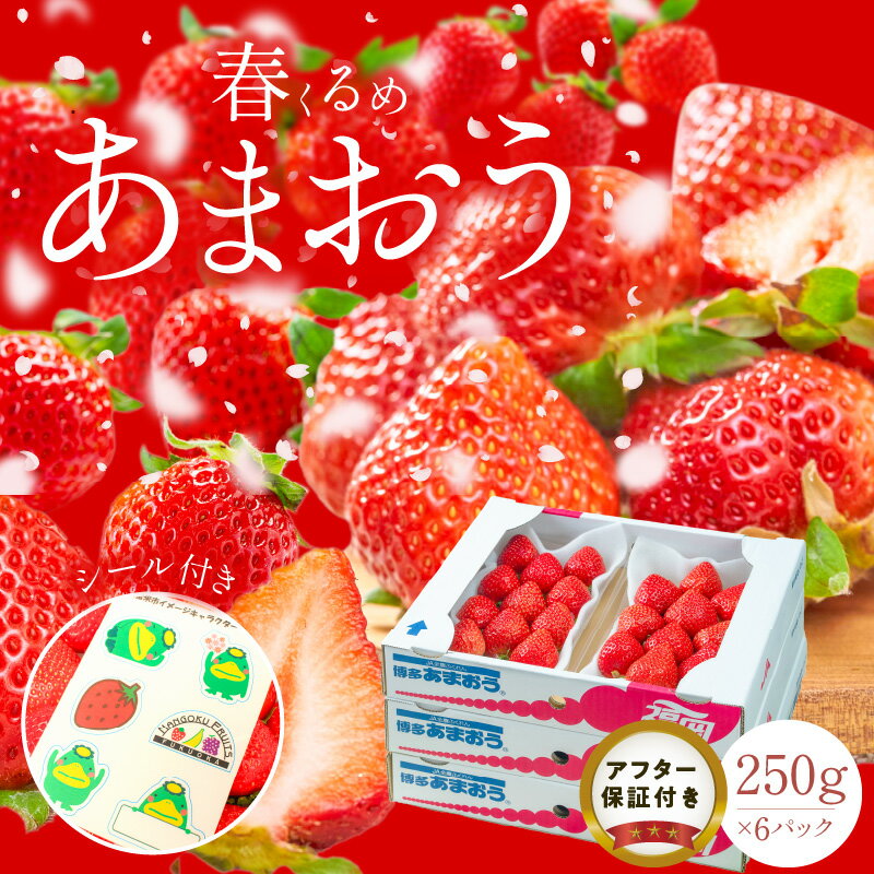 福岡産 春 あまおう 250g × 6パック 合計 1.5kg 冷蔵 濃厚 甘い 果汁 アフター保証 安心安全 酸味 甘味 国産 いちご 果物 アレンジ おやつ フルーツ スイーツ スムージー ジャム 南国フルーツ お取り寄せ 福岡県 久留米市 送料無料