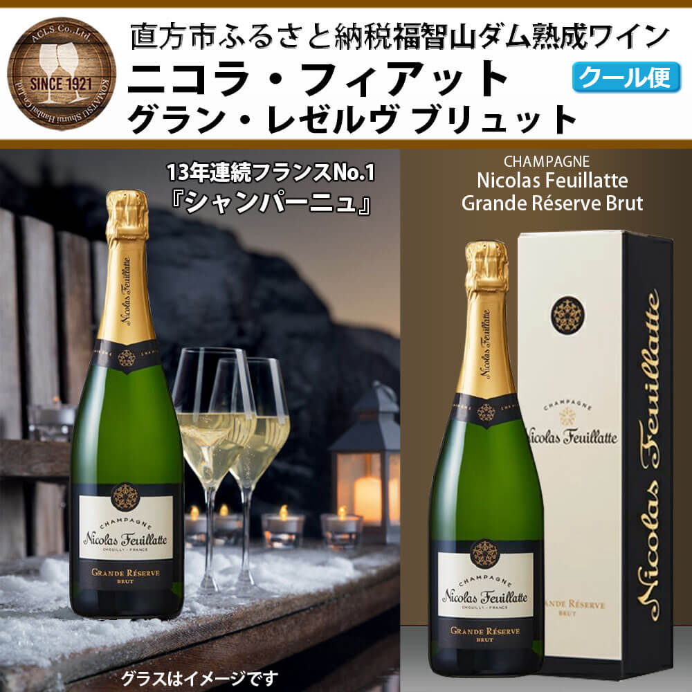 【ふるさと納税】福智山ダム熟成 シャンパン FD308 二コラ・フィアット・ブリュット 750ml×1本 シャンパーニュ 福岡県 直方市 冷蔵 送料無料 サムネイル2