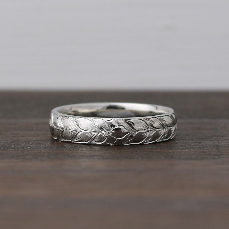 【ふるさと納税】ハワイアンリング ハードプラチナ（葉）【N72-002】 サムネイル2