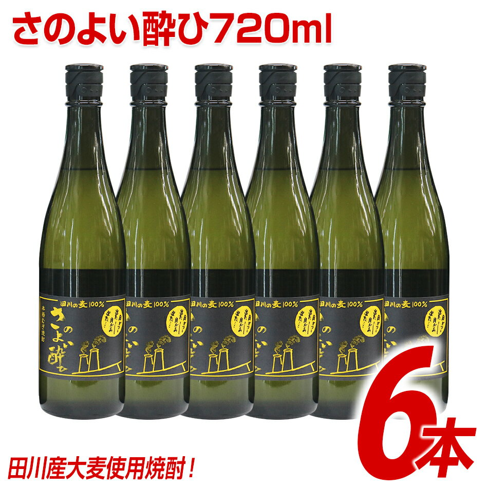 田川産大麦使用焼酎！さのよい酔ひ720ml×6本 | 福岡 支援 支援品 返礼品 お土産 お取り寄せ 麦焼酎 焼酎 麦 お酒 酒 セット おさけ しょうちゅう アルコール飲料 その他 地酒 土産 特産品 名産品 名産 家飲み 宅飲み