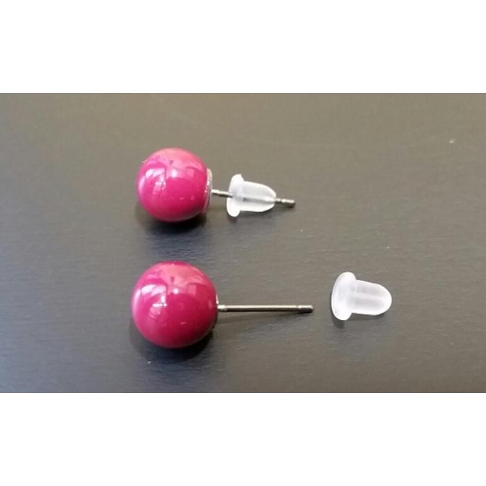 【ふるさと納税】【本漆塗】漆ペンダントとピアスセット(ピンク) アクセサリー ネックレス ピアス イヤリング 装飾品 漆玉 職人技 軽量 サムネイル2