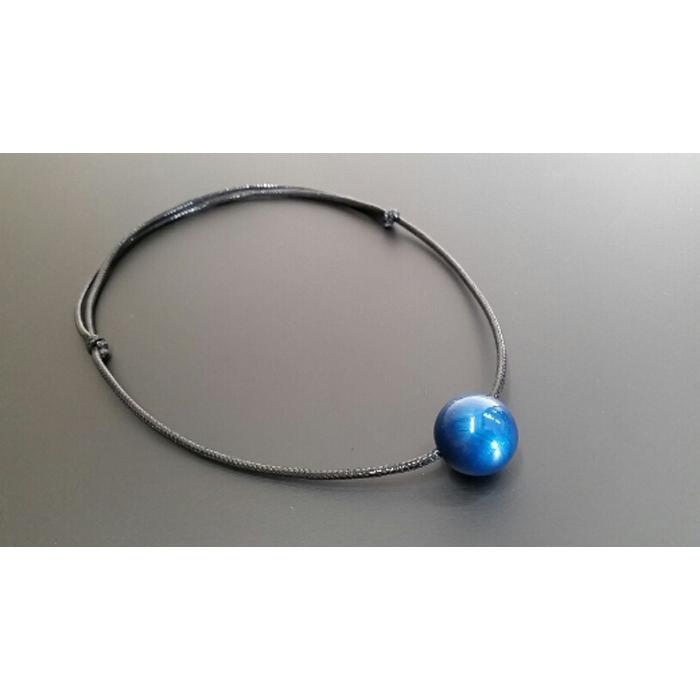 【ふるさと納税】【本漆塗】漆ペンダント21mm(メタリックブルー) アクセサリー ネックレス 装飾品 漆玉 職人技 軽量 サムネイル3