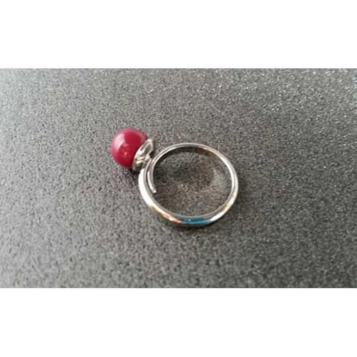 【本漆塗】リング(ピンク色) 指輪 漆玉 職人技 アクセサリー フリーサイズ