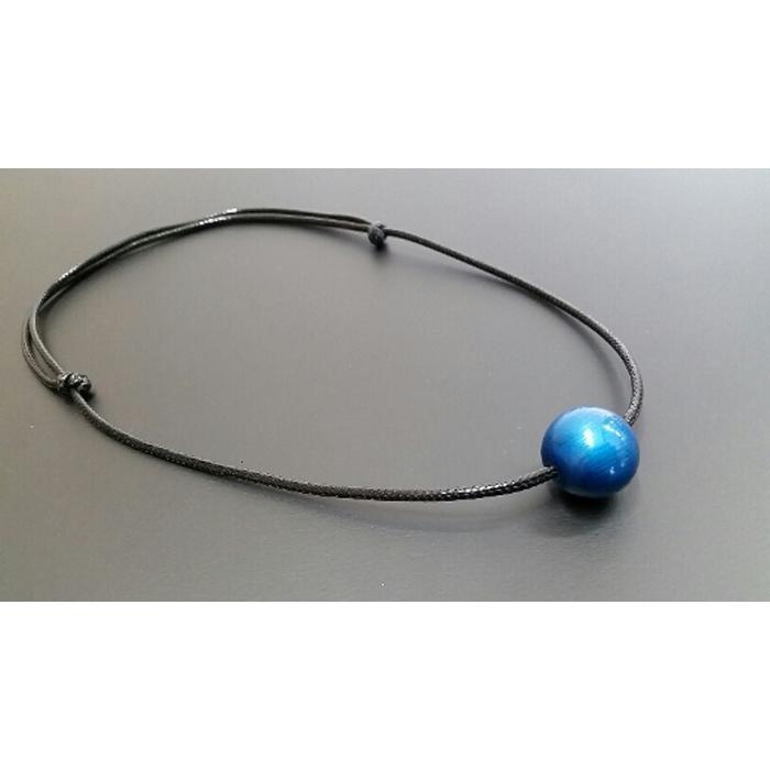 【ふるさと納税】【本漆塗】漆ペンダント18mm(メタリックブルー) アクセサリー ネックレス 装飾品 漆玉 職人技 軽量 サムネイル3