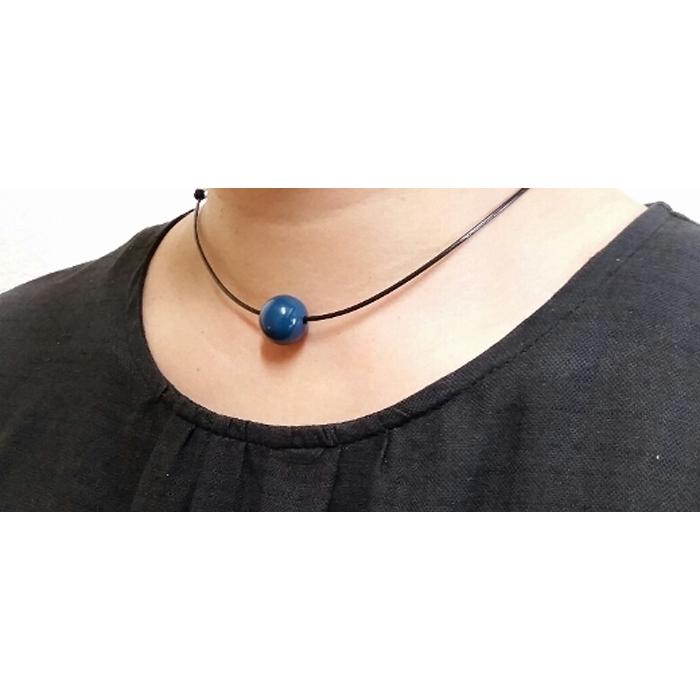 【ふるさと納税】【本漆塗】漆ペンダントとピアスセット(ブルー) アクセサリー ネックレス ピアス イヤリング 装飾品 漆玉 職人技 軽量 サムネイル3