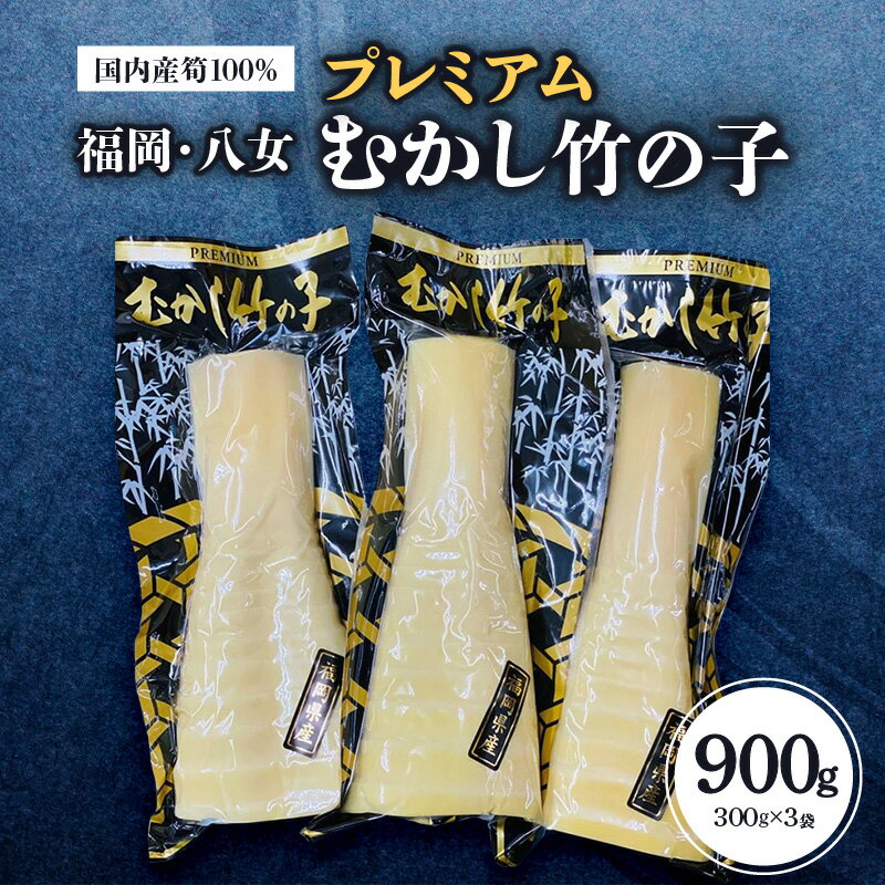 プレミアムむかし竹の子 300g×3袋セット｜【出荷時期】2026年5月以降 たけのこ 筍 水煮 新鮮 貴重 数量限定 アレンジ 便利 福岡県 八女市