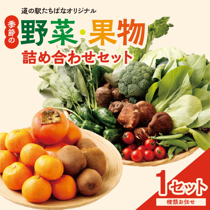 ＜道の駅たちばなオリジナル＞季節の野菜・果物セット 種類 お任せ 旬 野菜 果物 詰め合わせ