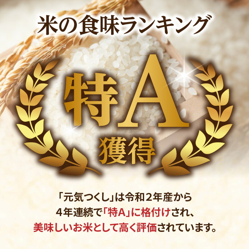 【ふるさと納税】【特A獲得 4年連続 米の食味ランキング】九州・福岡からお届け！ブランド米「元気つくし」 選べる内容量(5kg.10kg) 定期便(3回、6回、10回、12回) お米 米 白米 元気つくし 特A 福岡県 八女市 - 画像2